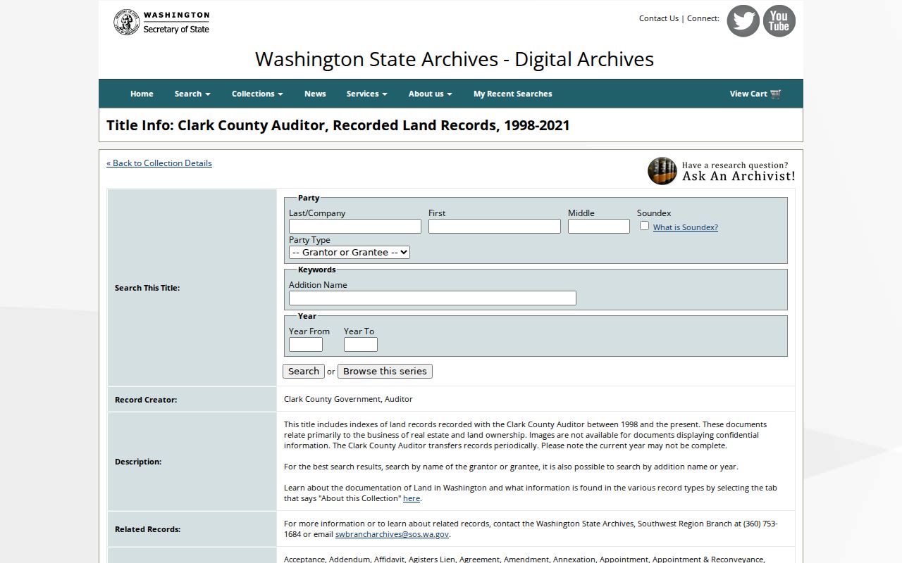 Battle Ground previous residents land records in Washington Digital Archives