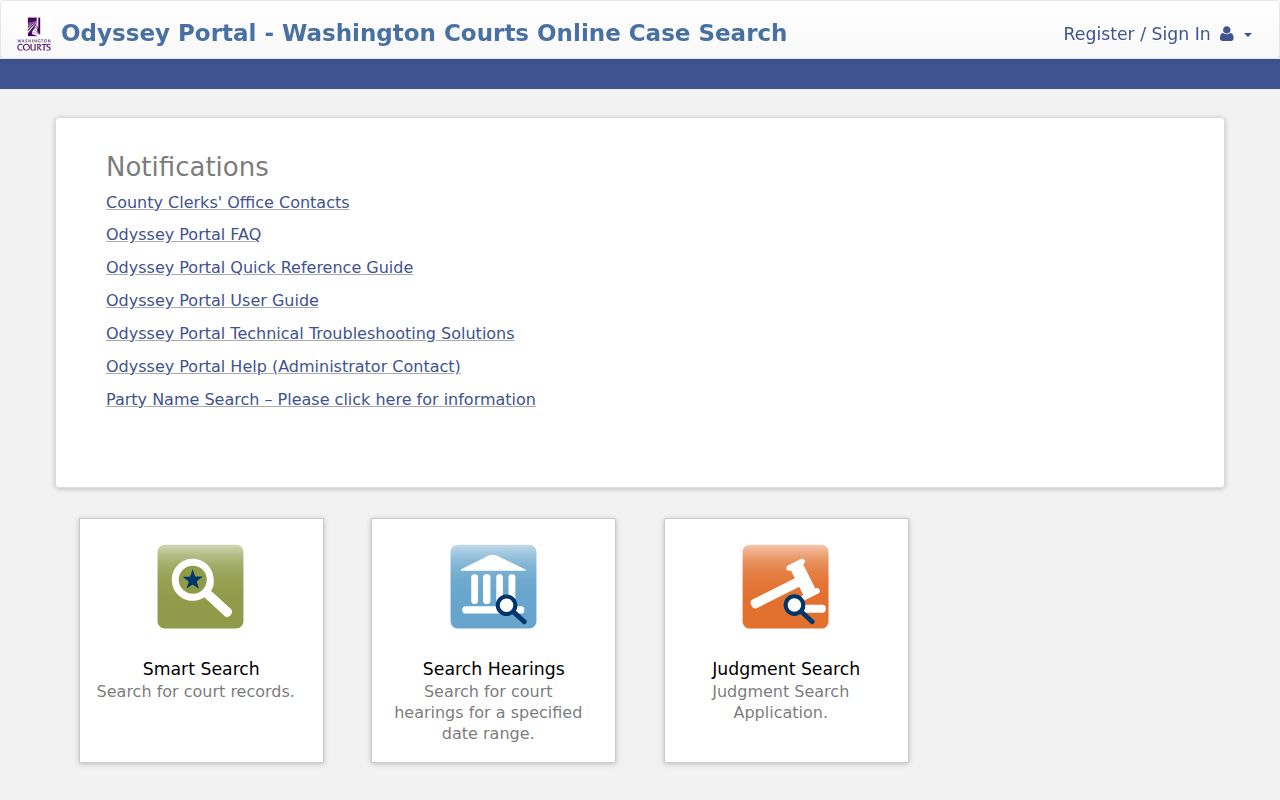 Clark Odyssey portal for confirming Battle Ground resident lookup court results