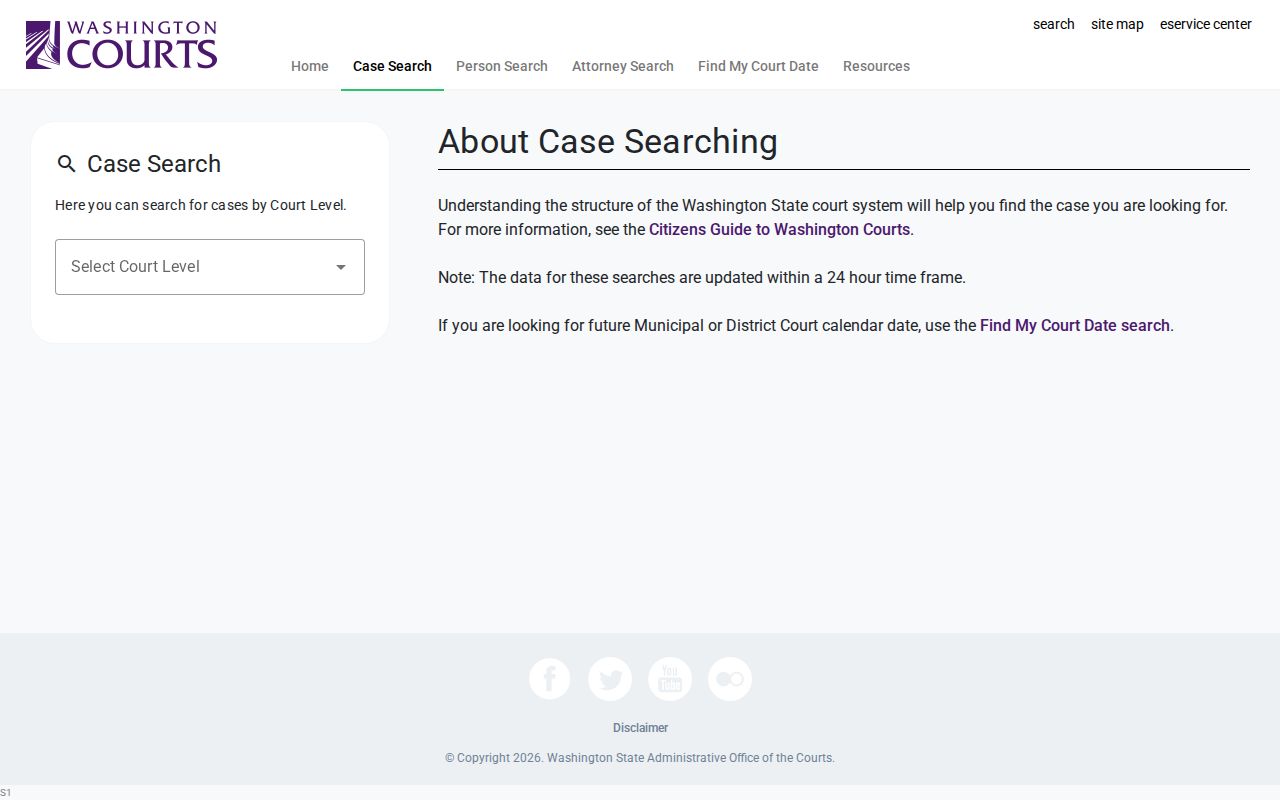 Battle Ground residents directory Washington Courts case search